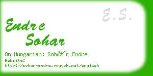 endre sohar business card